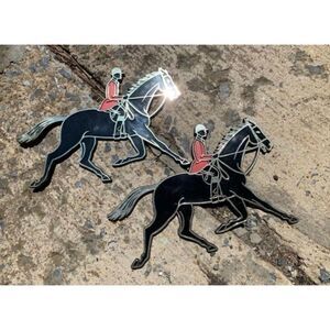 Vintage Showjumper Self-Adhesive Plaques 1966 Invicta Plastics-2 Horses